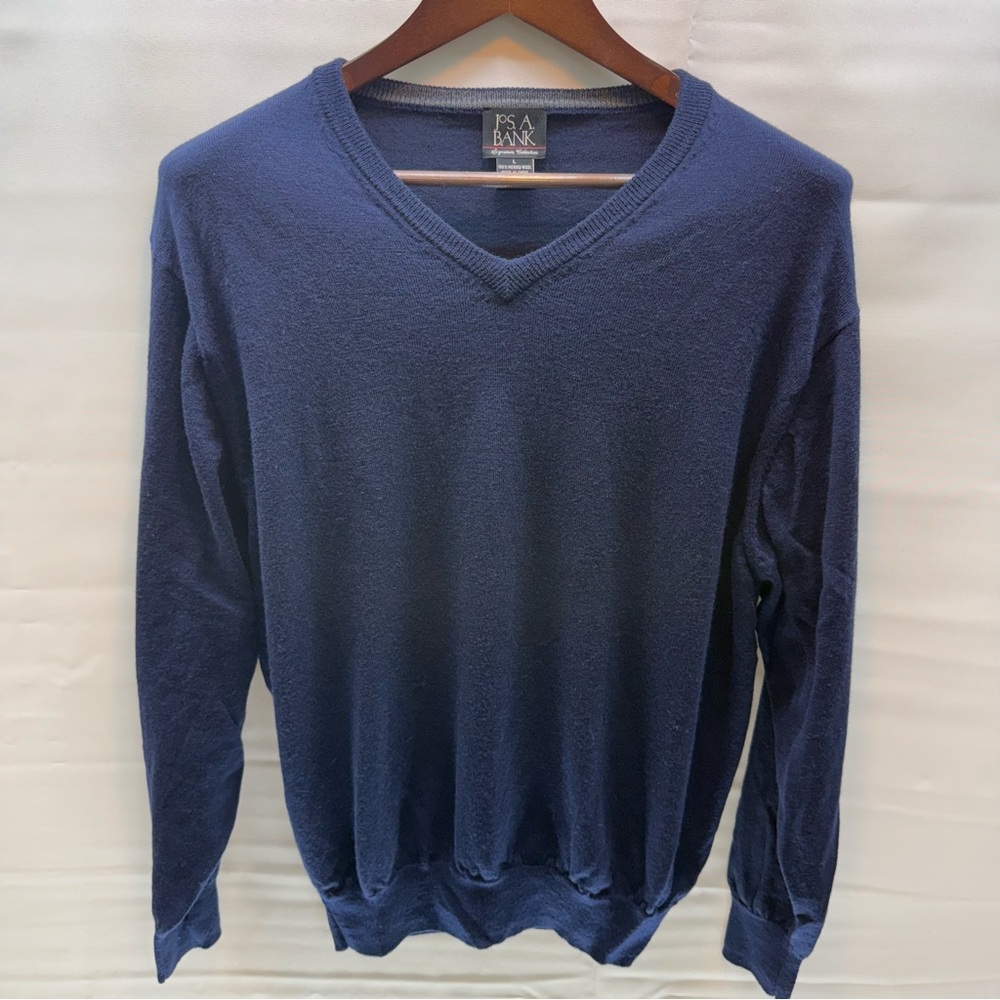Jos. A. Bank Signature Collection 100% Merino Wool Sweater Men’s Large Navy Blue